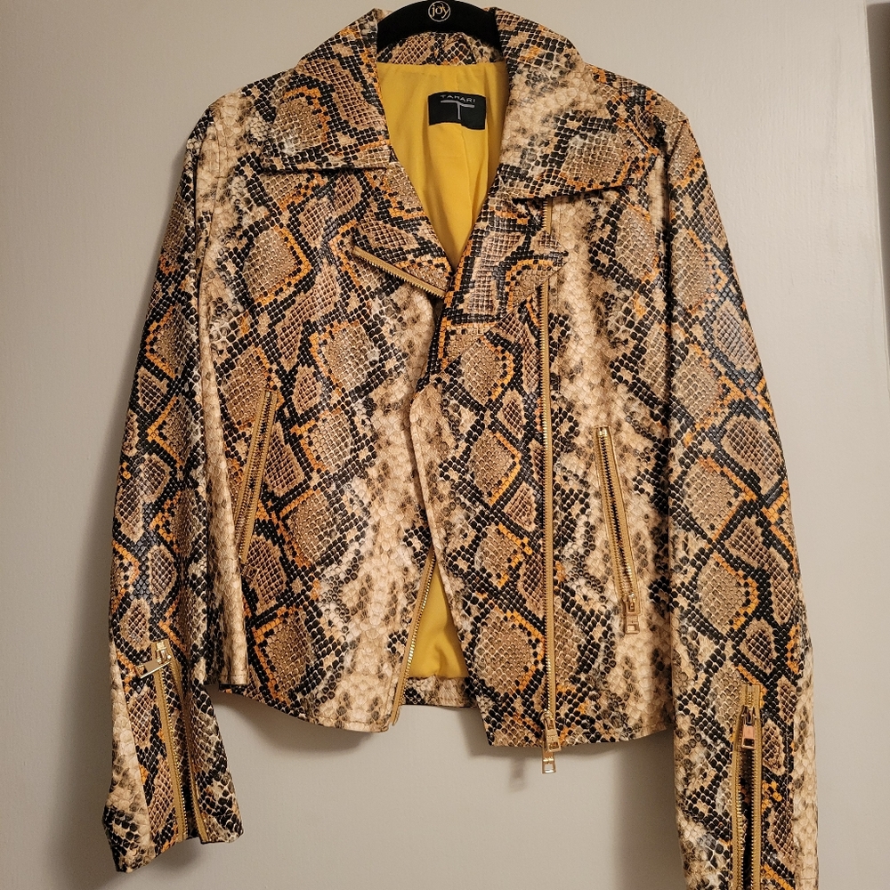 Faux Leather Reptile Pattern Jacket